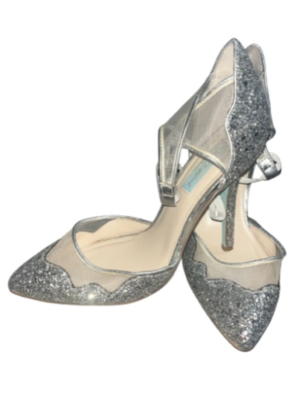 Blue by Betsey Johnson
"Stela" Silver Glitter Mesh Pumps 9.5